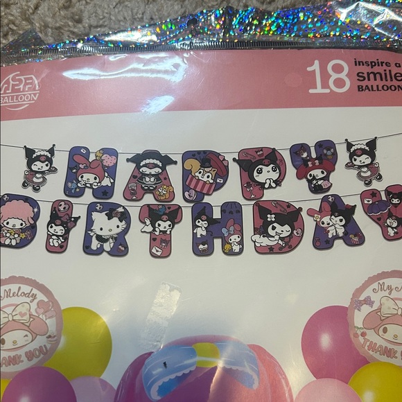 My melody Birthday Balloon Set with Banner - Picture 3 of 5